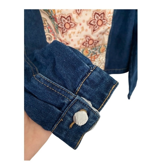 Brit.NY Floral Paisley Embellished Denim Jean Jacket NWT Size M - Picture 4 of 8